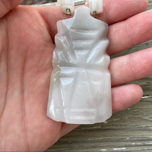 Vintage agate carved necklace - Picture 6 of 9